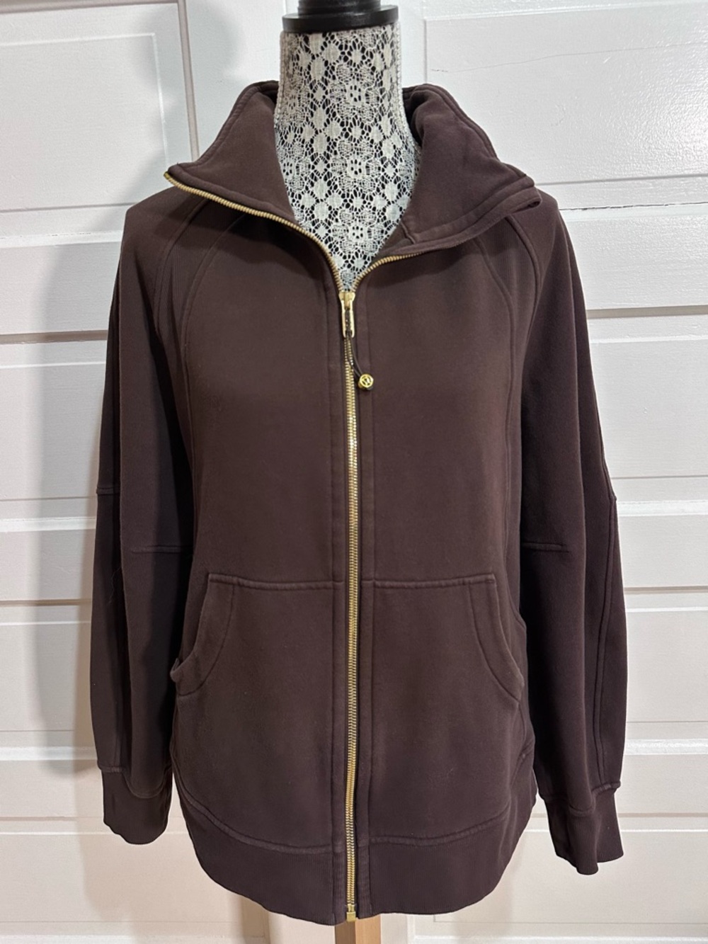 Lululemon Scuba Oversized Funnel-Neck Full Zip *Long Size M/L Espresso Gold $138